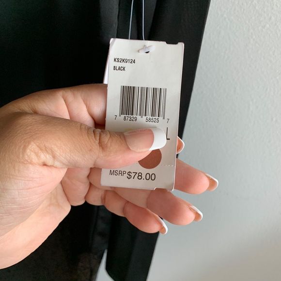 kensie Long Sleeve Black Jersey Dress Sz Large - Picture 8 of 8